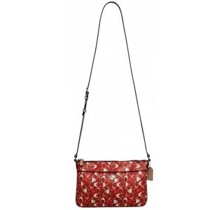Coach Peyton Leather F51364 Dream C East West Crossbody White Pomegranate